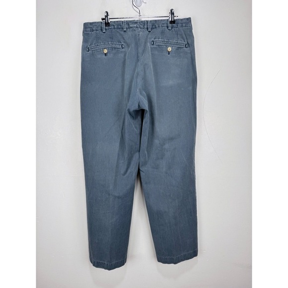 Peter Millar Raleigh Washed Twill Flat Front Pants Blue Pima Cotton Size‎ 33x27 - Picture 4 of 7